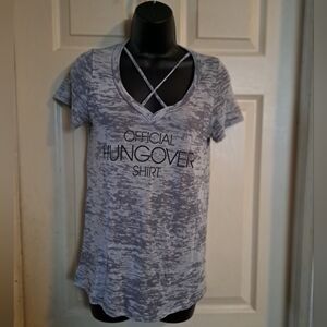 Alya graphic T-shirt criss cross neck size Medium